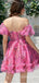 Sexy Off-the-shoulder Sweetheart A-line Floral Short Short Homecoming Dresses Tight with Ruffles, QB0625