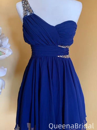 Gorgeous One-shoulder A-line Short Mini Homecoming Dress,QB1044