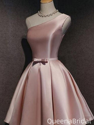 Elegant One-shoulder A-line Short Mini Homecoming Dress,QB1045