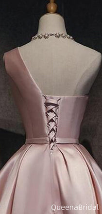 Elegant One-shoulder A-line Short Mini Homecoming Dress,QB1045