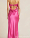 Stylish Strapless Fuchsia Sheath Long Party Dress Prom Dresses ,WGP1854