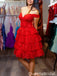 Gorgeous Off-shoulder Lace A-line Short Mini Homecoming Dress,QB1048