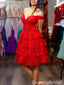 Gorgeous Off-shoulder Lace A-line Short Mini Homecoming Dress,QB1048