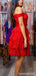 Gorgeous Off-shoulder Lace A-line Short Mini Homecoming Dress,QB1048