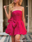 Sexy A-line Strapless Short Homecoming Dresses with Bow, QB0582