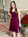 Elegant Spaghetti Straps A-Line Simple Cheap Short Homecoming Dresses,QB0433