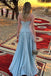 Elegant Blue A-line Strapless  Sweetheart Zipper Long Prom Dress to Impress,WGP1722