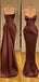 Mismached Brown Simple Cheap Mermaid Long Bridesmaid Dresses, BDS0201