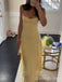 Elegant Yellow Chiffon Ruffled Tiered Evening Dress, WGP2285