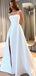 Elegant White Strapless Side Slit A-Line Long Wedding Dresses,WGP204