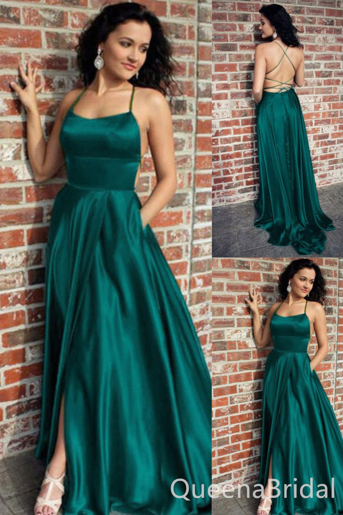 Spaghetti Straps A-line Party Dress Long Prom Dresses to Impress ,WGP1526