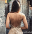 Sparkle Sexy Open Back A-line Spaghetti Straps Plunging Evening Gown Long Formal Dresses Prom Dresses ,WGP761