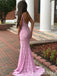 Sexy Plunging Lace Appliques Open Back Mermaid Evening Gown Maxi Long Formal Dresses Prom Dresses,WGP893