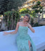 Sexy Green Mermaid Spaghetti Straps Long Formal Gown to Impress,WGP1753