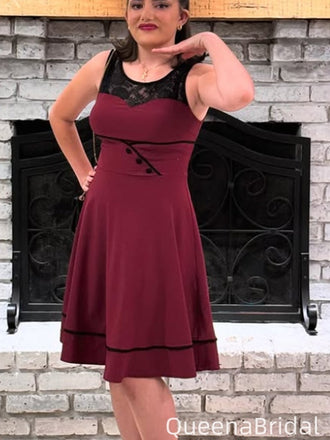 Formal Illusion Sleeveless A-line Short Mini Homecoming Dress,QB1055