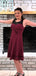 Formal Illusion Sleeveless A-line Short Mini Homecoming Dress,QB1055
