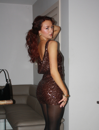 Sparkly Brown Homecoming Dress Graduation Party Dress , QB0884