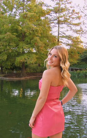 Popular Pink Straight Across Homecoming Dress Graduation Party Dress , QB0917