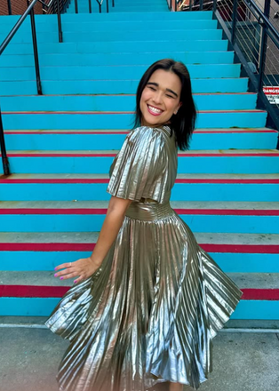 Elegant Champagne A-line V-neck Long Formal Gown to Impress,WGP1822