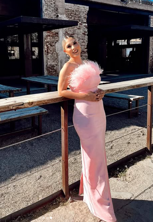 Elegant Pink Straight Across Mermaid Long Formal Gown to Impress,WGP1829