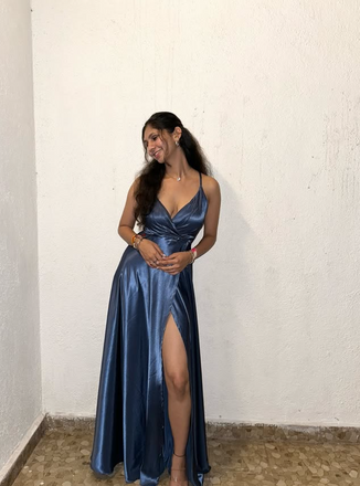 Sexy Blue A-line Spagehetti Straps Long Formal Gown to Impress,WGP1834