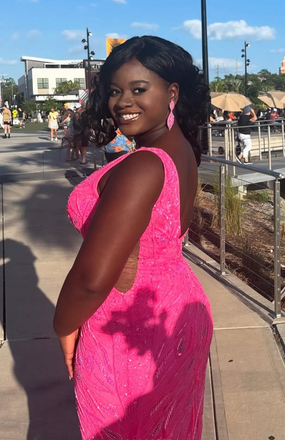 Sexy Pink Mermaid V-neck Long Formal Gown to Impress,WGP1838