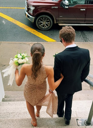 Elegant Champagne high-neck Mermaid Long Formal Gown to Impress,WGP1849