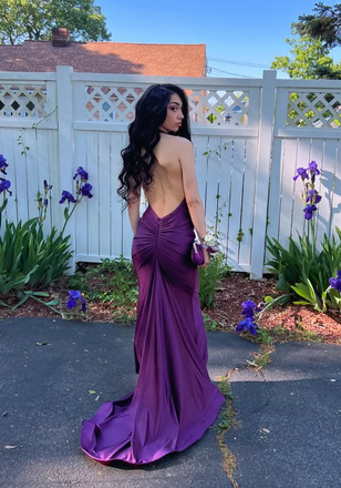 Elegant Purple V-neck Mermaid Long Formal Gown to Impress,WGP1857