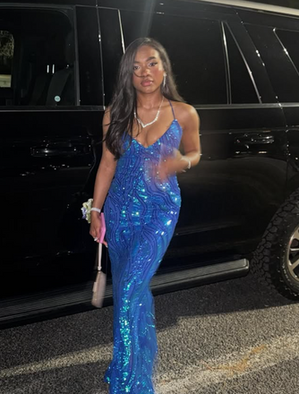 Elegant Blue Spaghetti Straps Mermaid Long Formal Gown to Impress,WGP1879