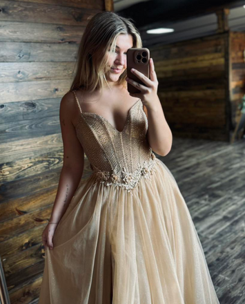 Popular Ivory A-line Spaghetti Straps Long Formal Gown to Impress,WGP1894