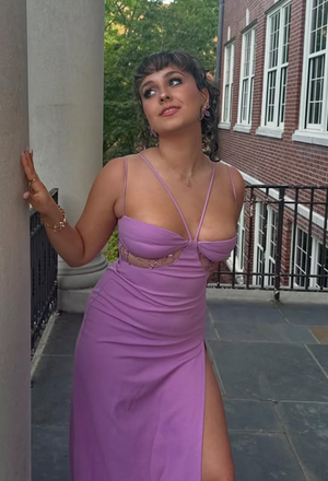 Elegant Purple Spaghetti Straps Long Formal Gown to Impress,WGP1885