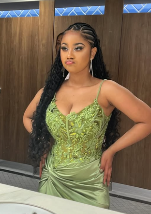 Elegant Green Spaghetti Straps Mermaid Long Formal Gown to Impress,WGP1906