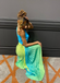 Sexy Green-Blue A-line One-shoulder Long Formal Gown to Impress,WGP1919
