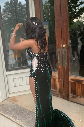 Sexy Green Mermaid Slit Long Formal Gown to Impress,WGP1917