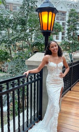 Sexy White Spaghetti Straps Mermaid Long Formal Gown to Impress,WGP1931