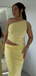Sexy Yellow Mermaid One-shoulder Long Formal Gown to Impress,WGP1944