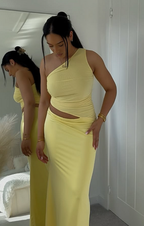 Sexy Yellow Mermaid One-shoulder Long Formal Gown to Impress,WGP1944