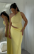 Sexy Yellow Mermaid One-shoulder Long Formal Gown to Impress,WGP1944
