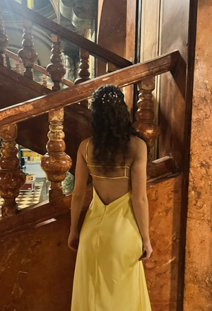 Elegant Yellow Spaghetti Straps Mermaid Long Formal Gown to Impress,WGP1941