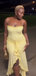 Elegant Yellow Spaghetti Straps Mermaid Long Formal Gown to Impress,WGP1939