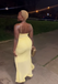 Elegant Yellow Spaghetti Straps Mermaid Long Formal Gown to Impress,WGP1939