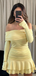 Elegant Yellow Long-sleeve Homecoming Dress Graduation Party Dress , QB0948