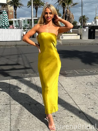 Sexy Gold Mermaid Straight Across Long Formal Gown to Impress,WGP1945