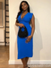 Popular Blue V-neck Mermaid Long Formal Gown to Impress,WGP1952