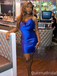 Elegant Blue Spaghetti Straps Homecoming Dress Graduation Party Dress , QB0949