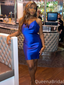 Elegant Blue Spaghetti Straps Homecoming Dress Graduation Party Dress , QB0949