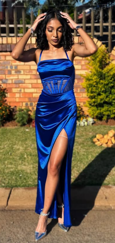 Popular Blue Spaghetti Straps Mermaid Long Formal Gown to Impress,WGP1951