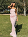 Sexy Pink Mermaid Straight Across Long Formal Gown to Impress,WGP1963