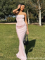 Sexy Pink Mermaid Straight Across Long Formal Gown to Impress,WGP1963