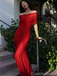 Sexy Red Mermaid Off-shoulder Long Formal Gown to Impress,WGP1967